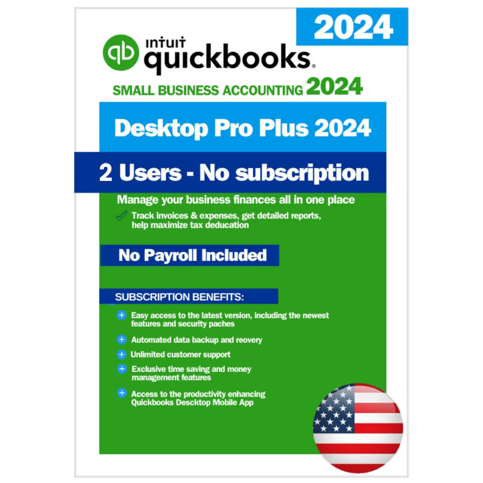 QuickBooks Desktop Pro Plus 2024 – Lifetime License Key – USA Version (2 Users) - QuickbooksBuy